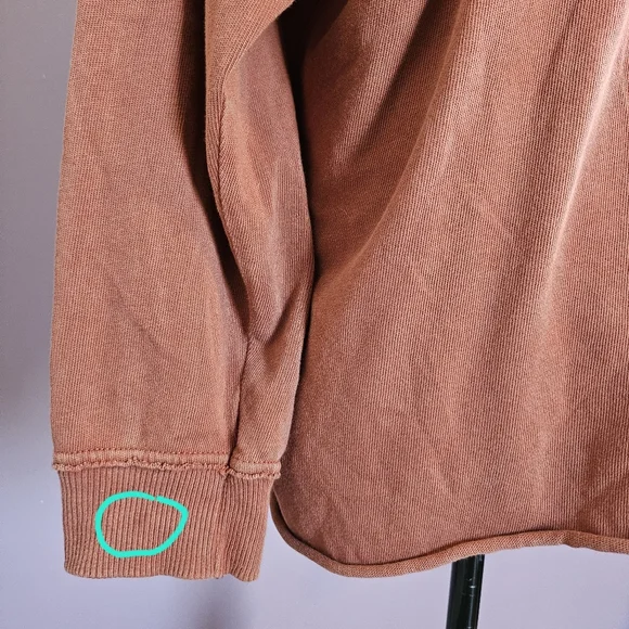 Lace-Up Hooded Pullover Top - Rust - Picture 7 of 14